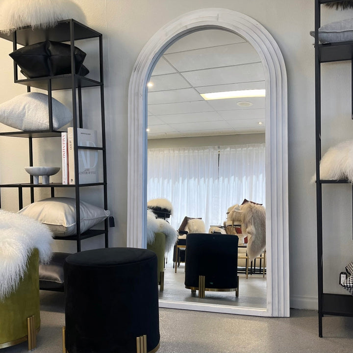 Interior Ave -Sierra Arched Step Mirror - Beach White - Large Full Length Mirror