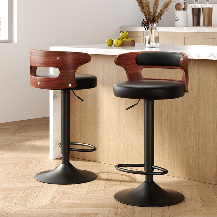 Artiss 2x Bar Stools Gas Lift Faux Leather