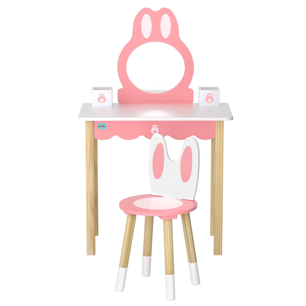 Korra Kids Dressing Table Wooden Bunny Pink