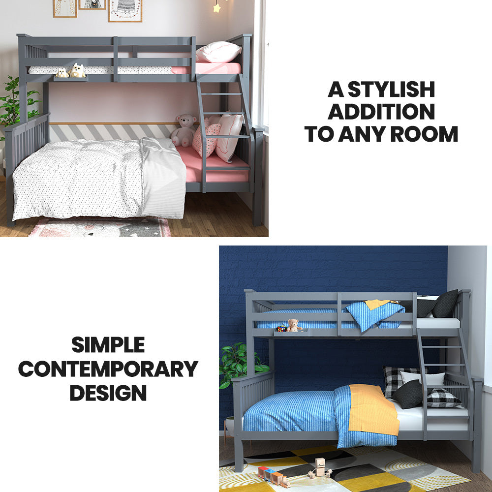 Cozywood Bunk Bed Triple - Grey