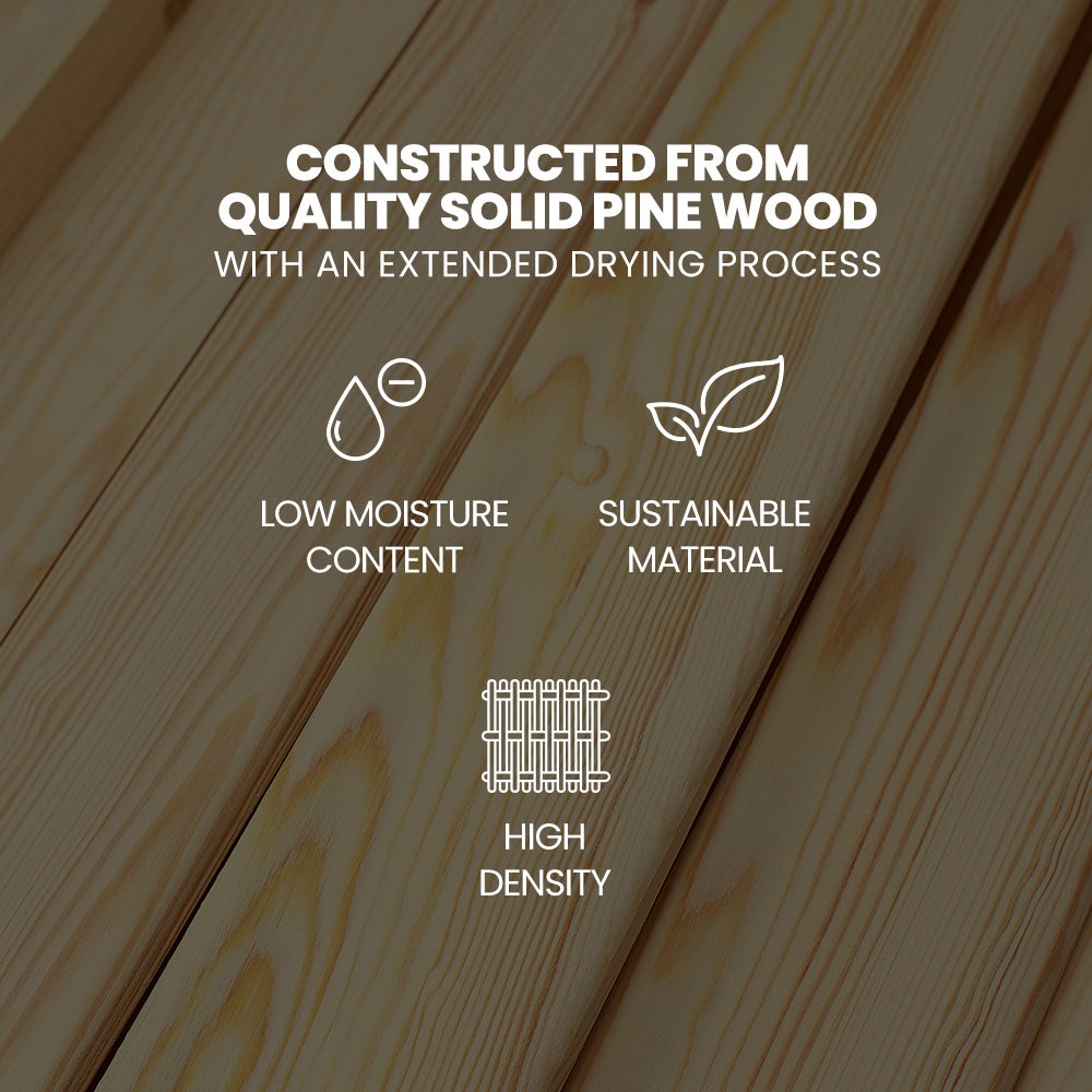 KINGSTON SLUMBER Wooden Kids Single Loft Bed Frame with Desk - White