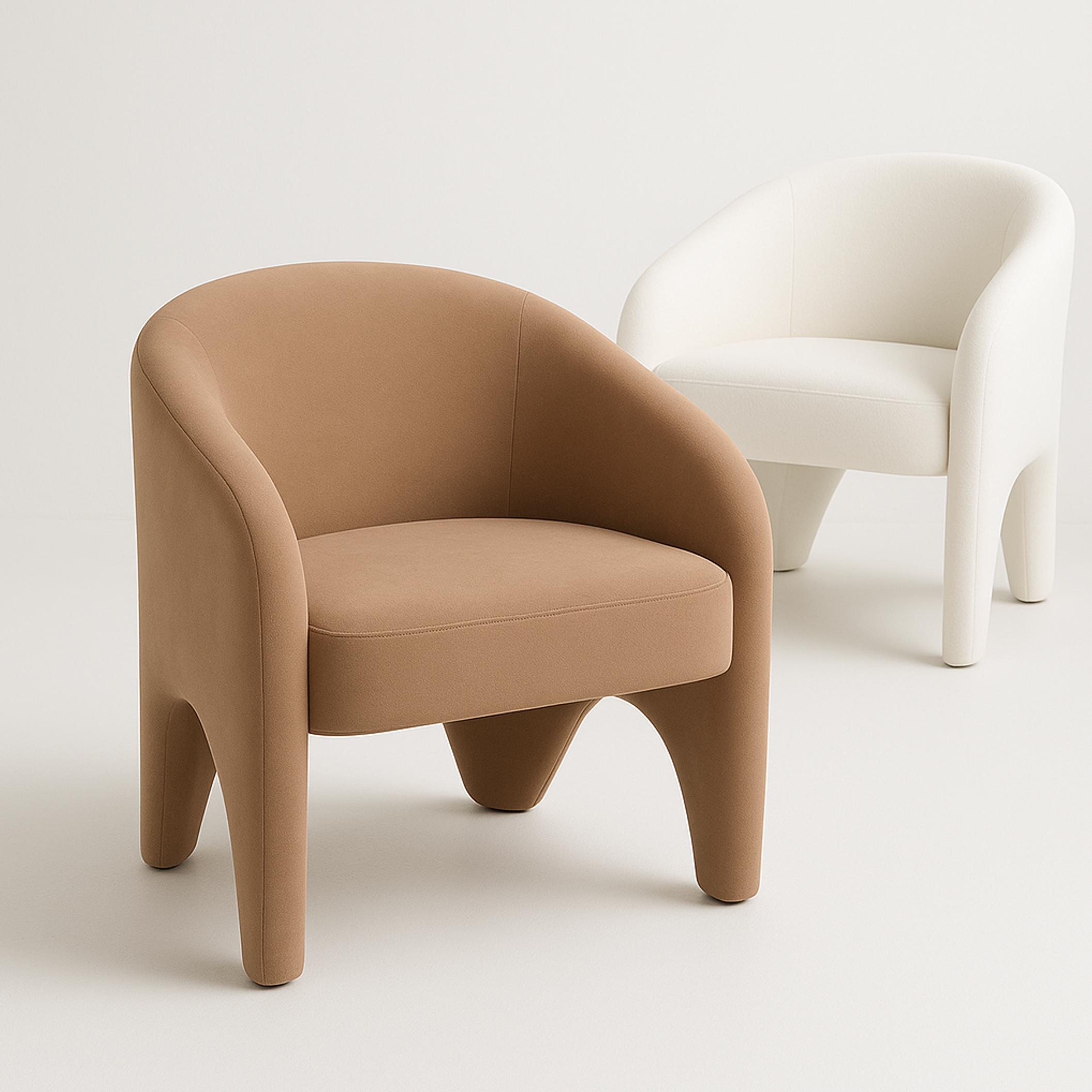 Korra Sculptural Accent Chair – Velvet Chocolate