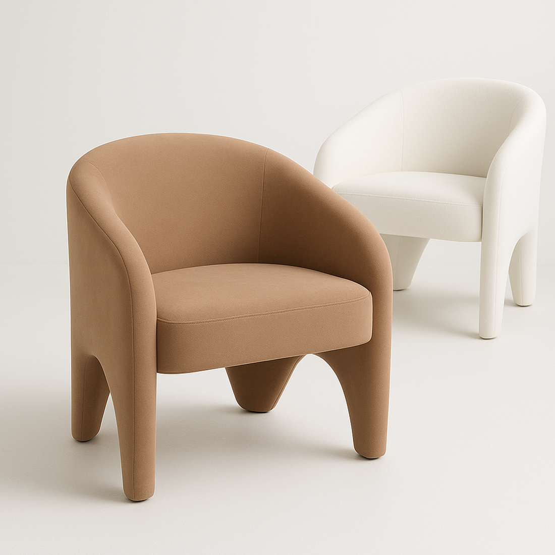 Korra Sculptural Accent Chair – Velvet Chocolate