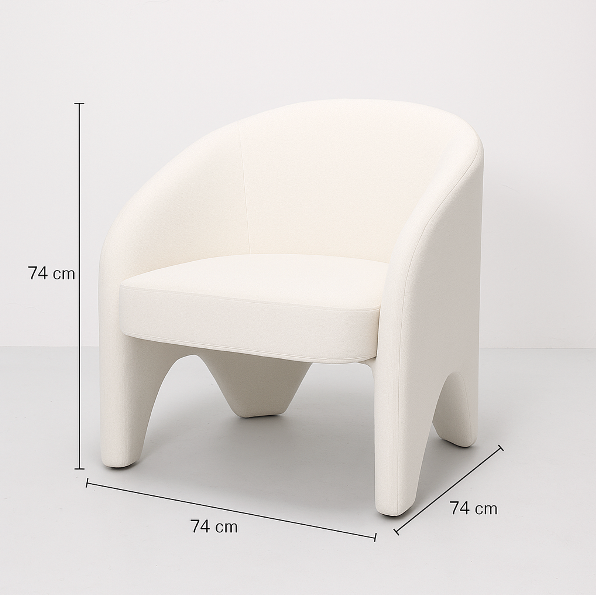 Korra Sculptural Accent Chair – White Chenille