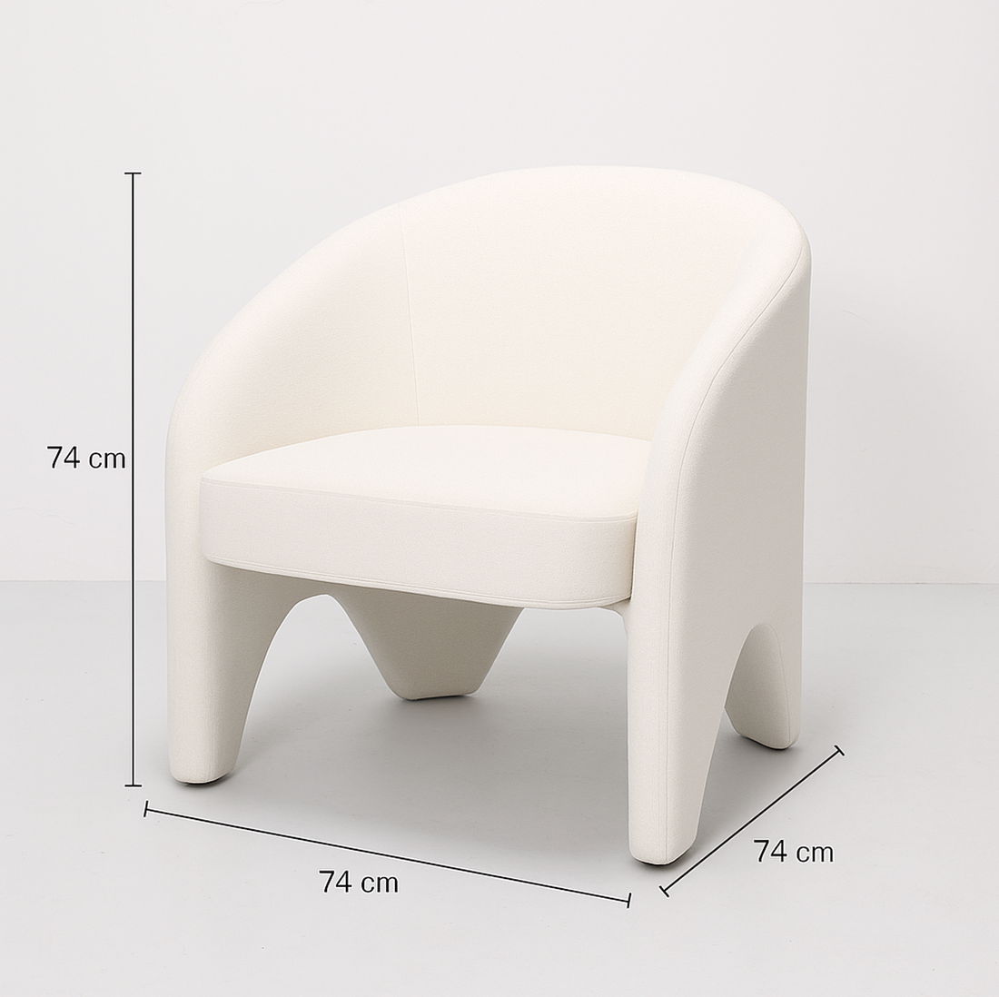 Korra Sculptural Accent Chair – White Chenille